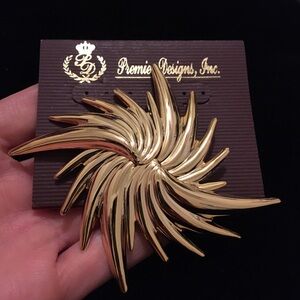Premier Designs Gold Tone Brooch Pin